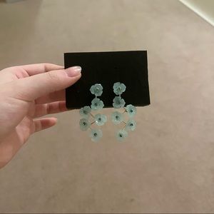 Women’s Green Jade Flower Detachable Earrings